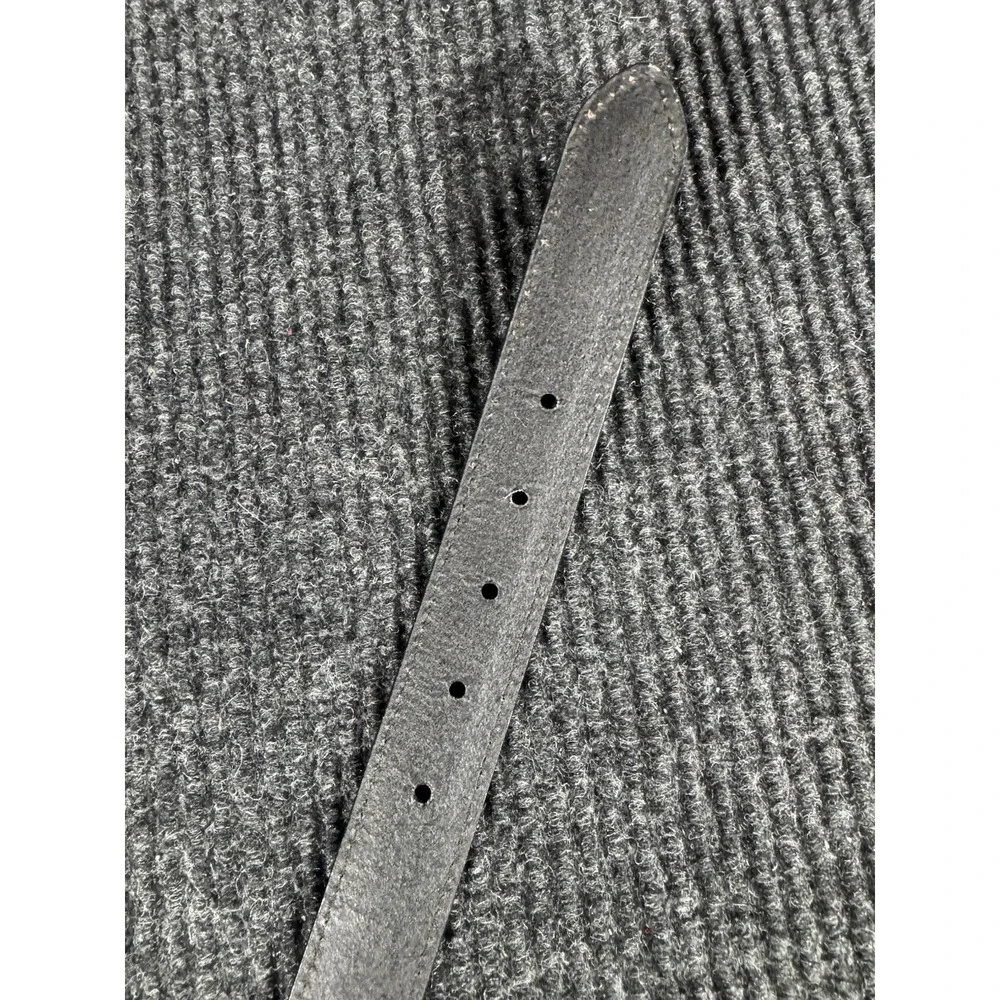 Columbia Men's Black Leather Belt Size 44 Casual Dress Silver Tone Buckle